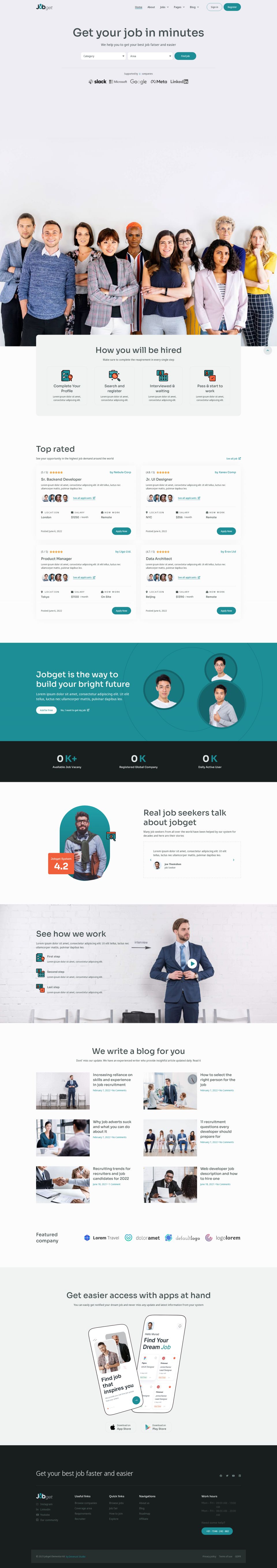 WordPress template ThemeForest Jobget