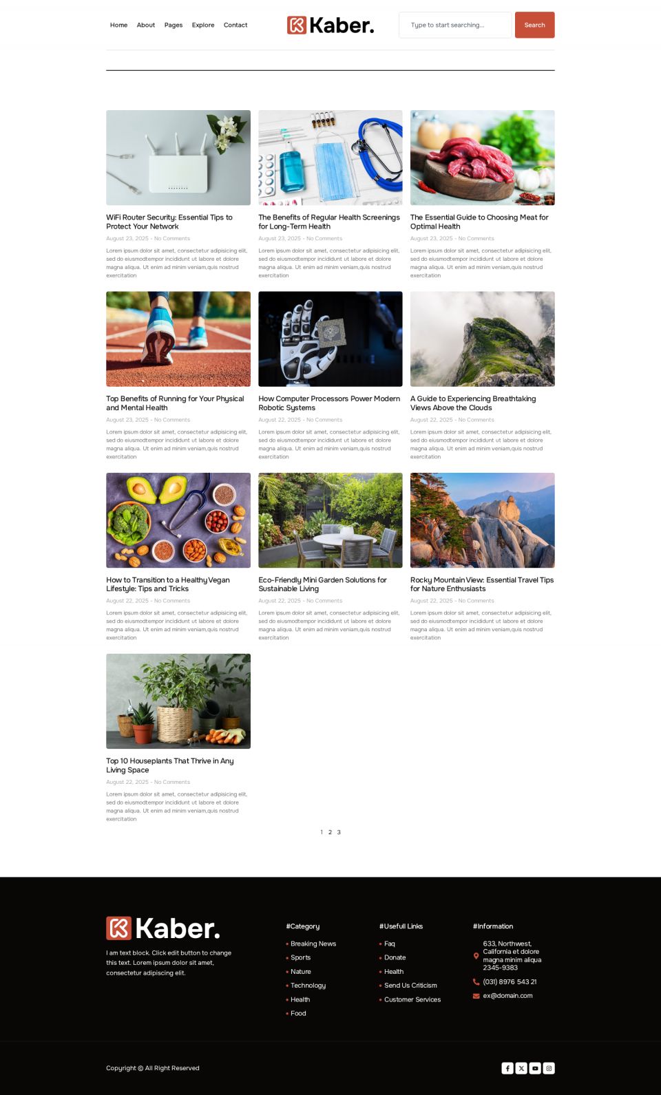 WordPress template ThemeForest Kaber