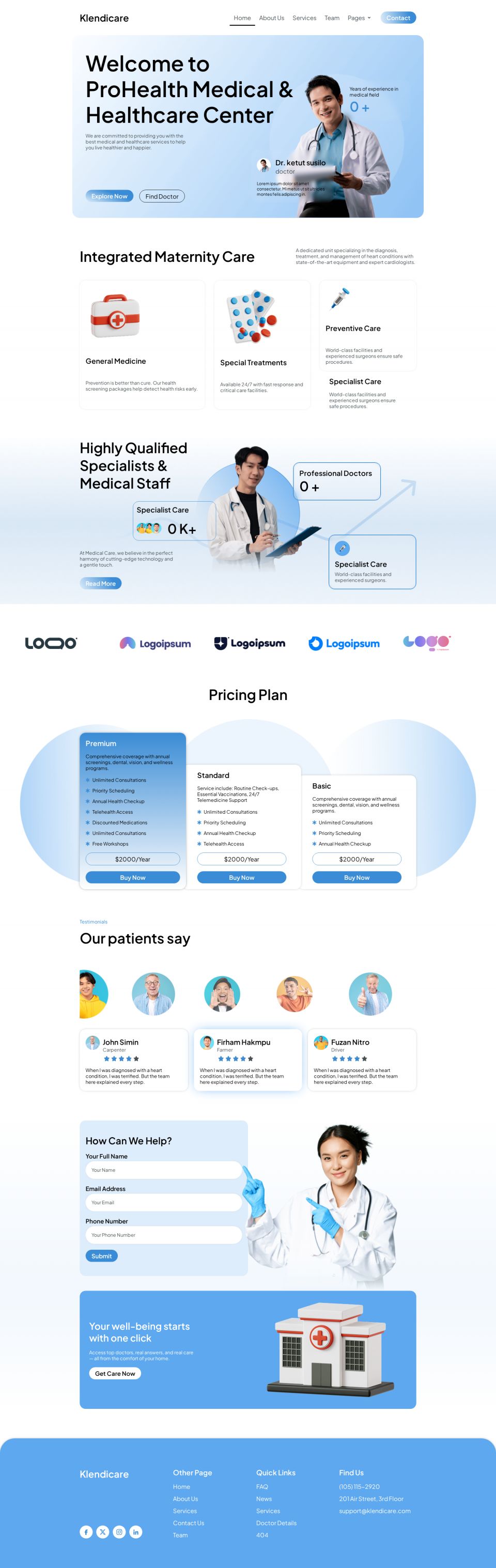 WordPress template ThemeForest Klendicare