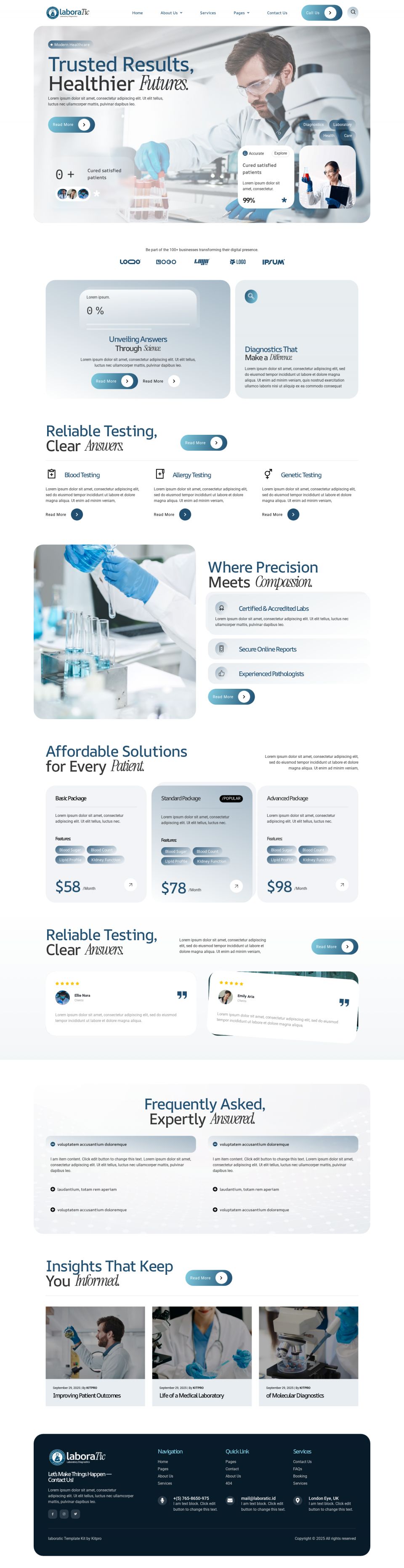 WordPress template ThemeForest Laboratic