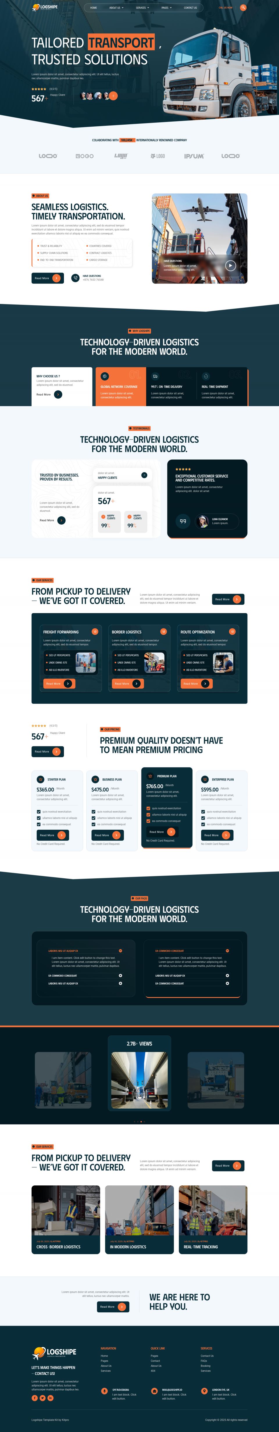 WordPress template ThemeForest Logshipe