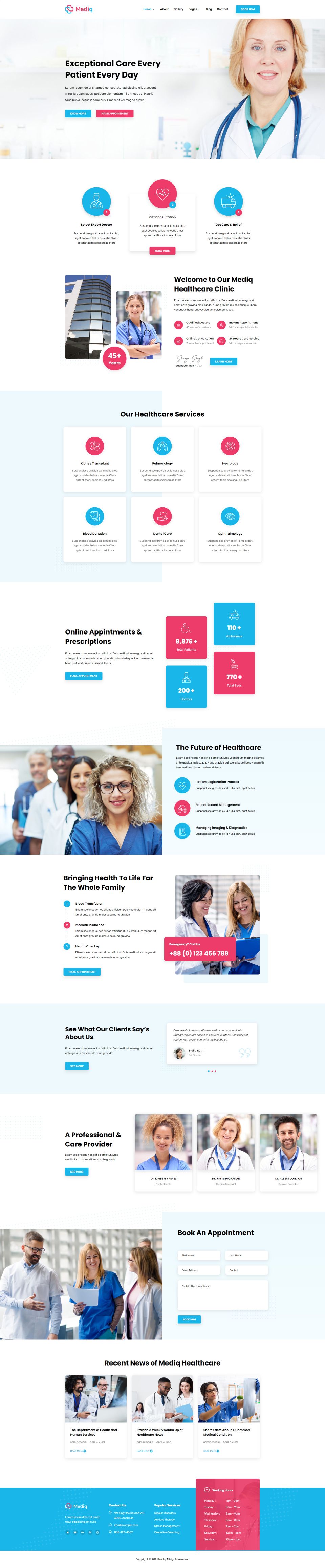 Template ThemeForest Mediq WordPress template ThemeForest Mediq