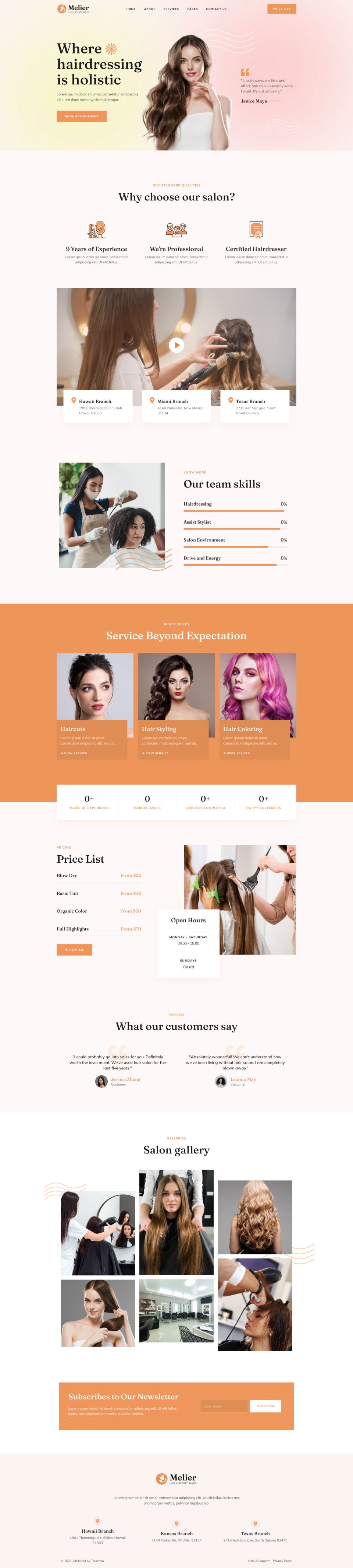 WordPress template ThemeForest Melier