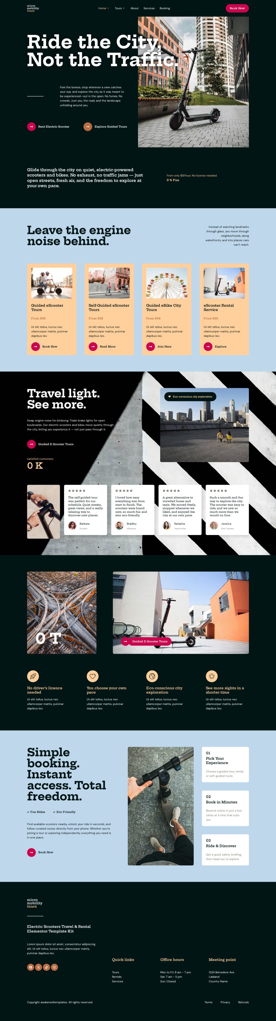 Template ThemeForest Micromobility Tours WordPress template ThemeForest Micromobility Tours