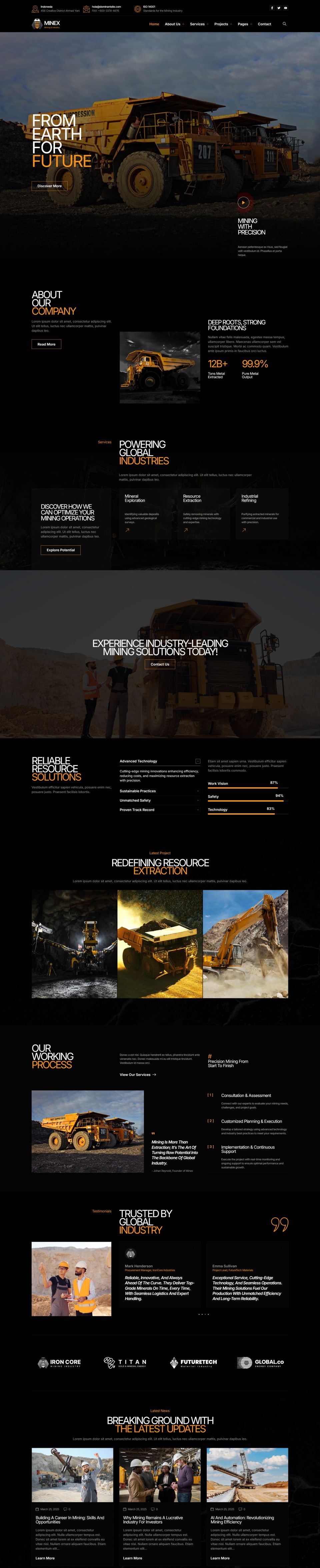 WordPress template ThemeForest Minex
