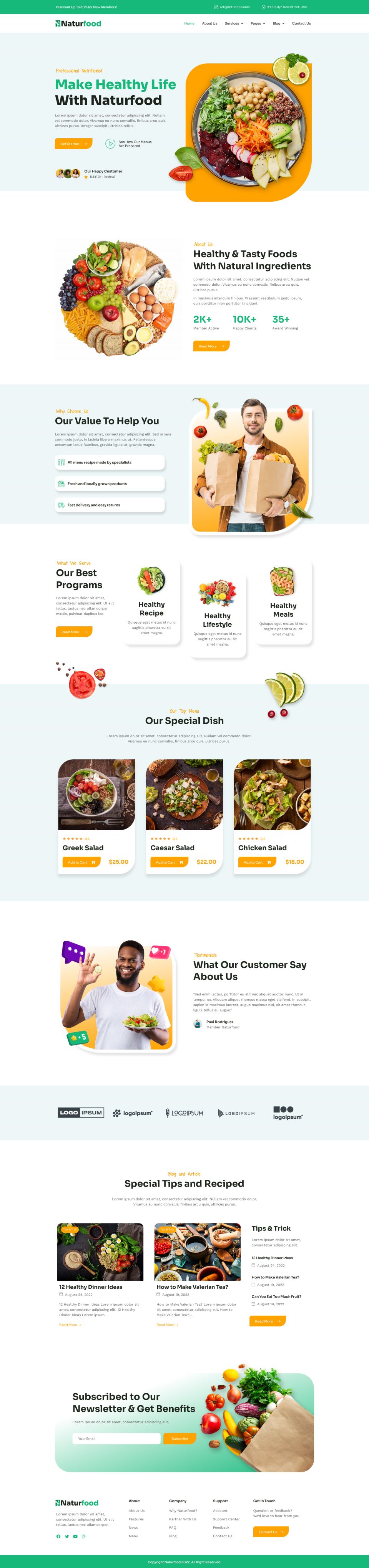 WordPress template ThemeForest Naturfood