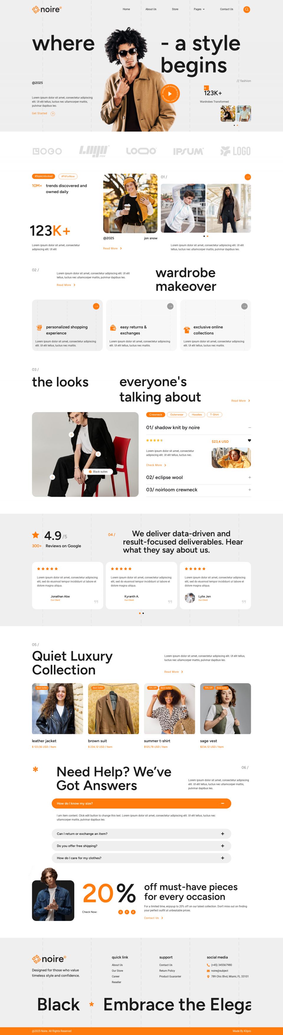 WordPress template ThemeForest Noire