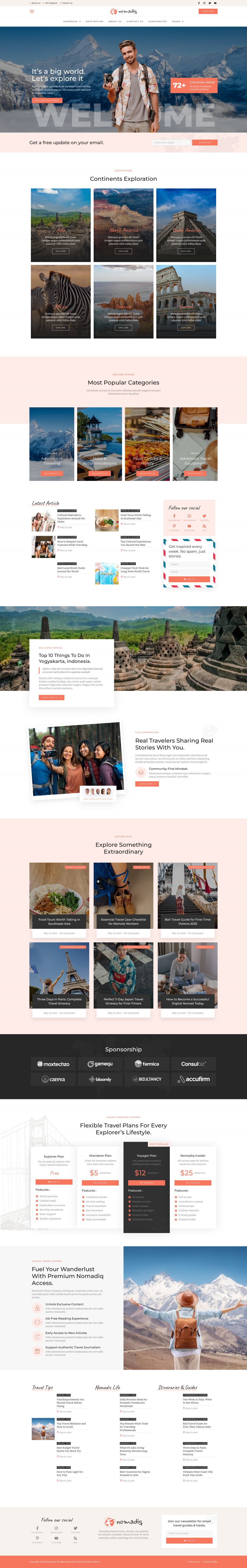 WordPress template ThemeForest Nomadiq