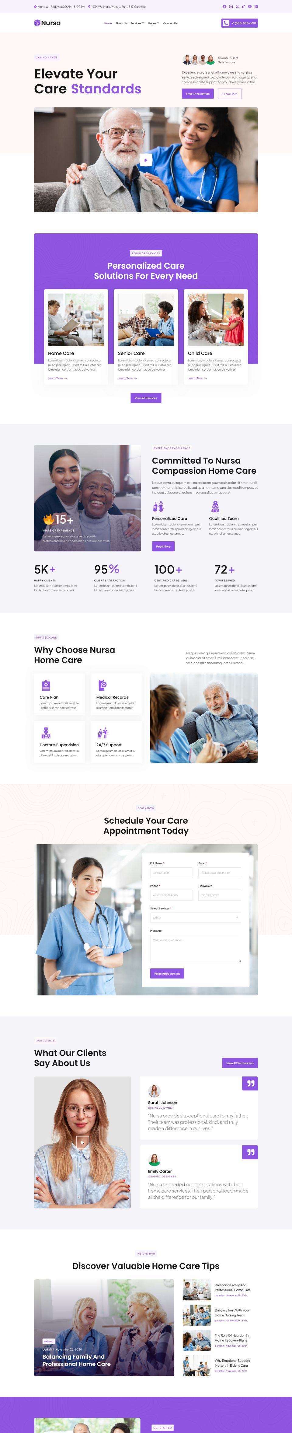 WordPress template ThemeForest Nursa