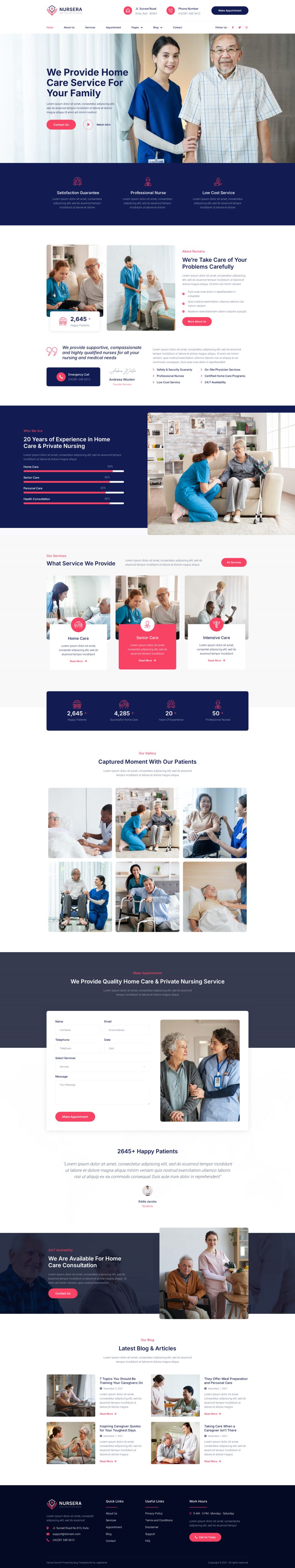 WordPress template ThemeForest Nursera