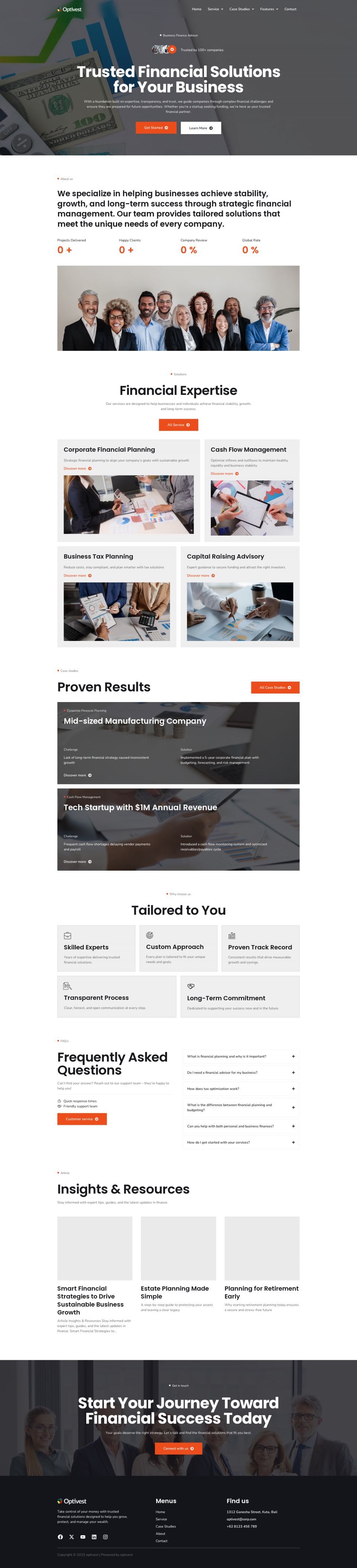 WordPress template ThemeForest Optivest