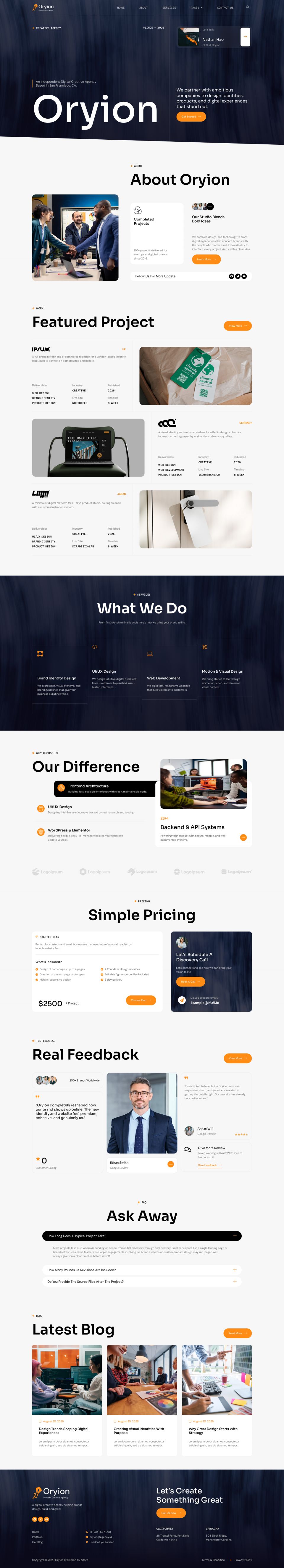 WordPress template ThemeForest Oryion