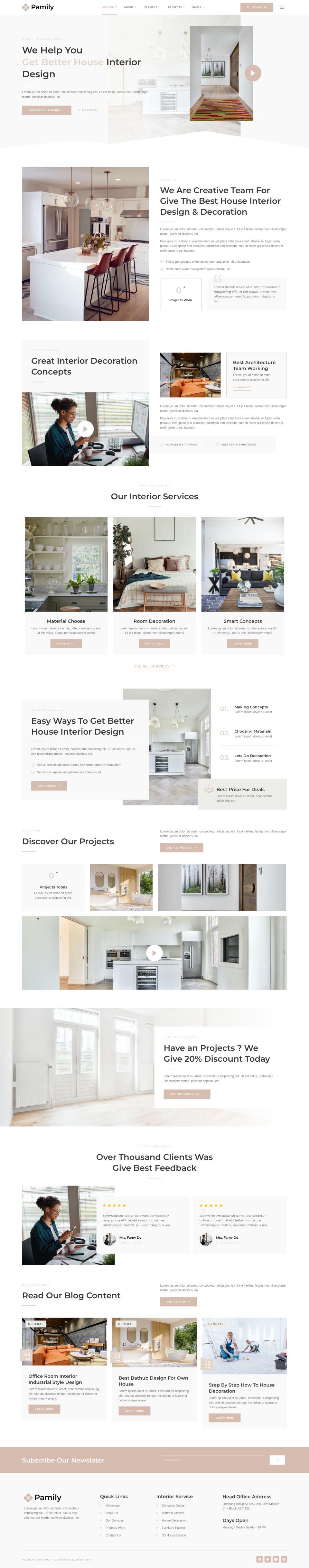 WordPress template ThemeForest Pamily