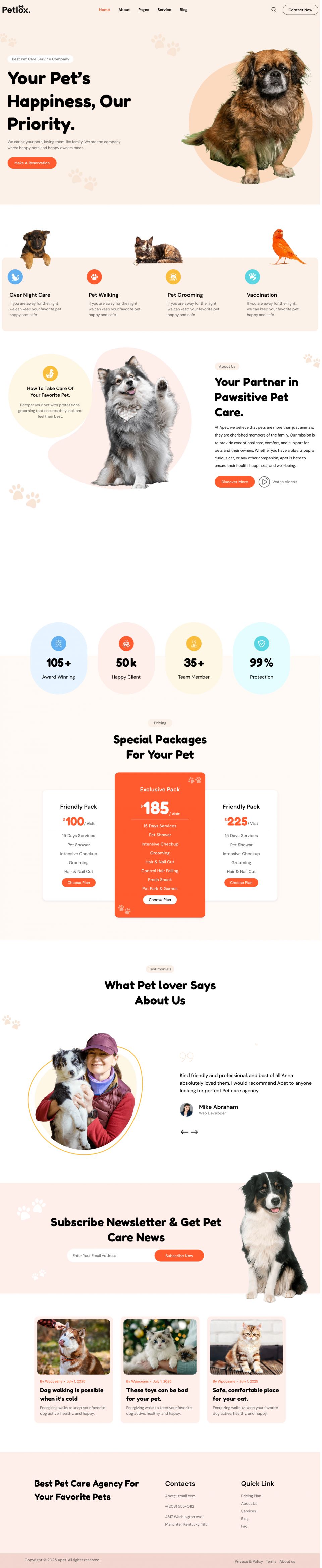 WordPress template ThemeForest Petlox
