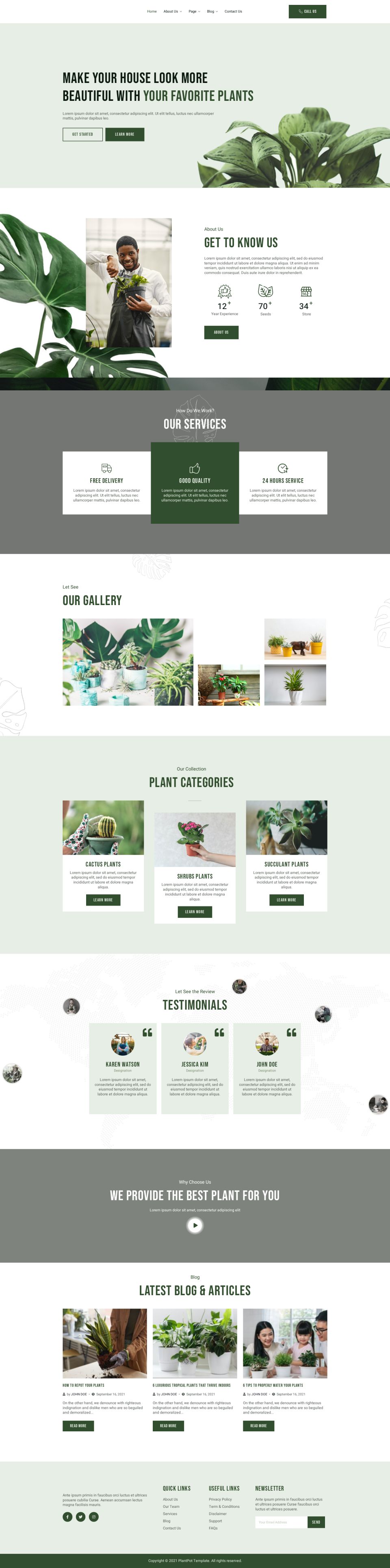 WordPress template ThemeForest Plantpot