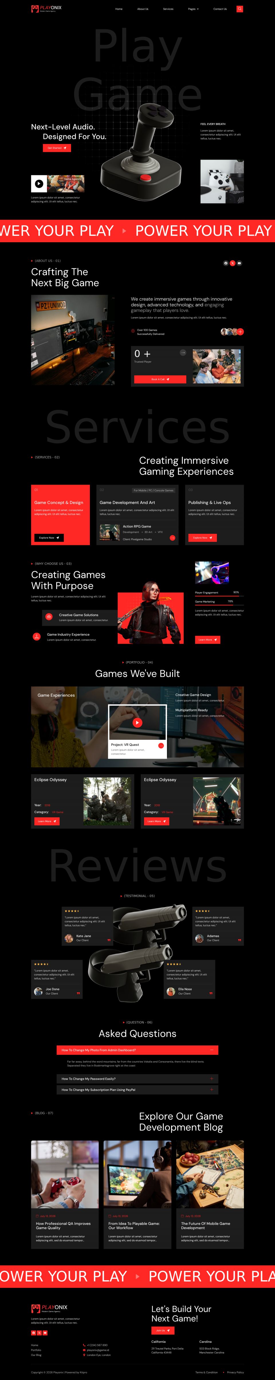 WordPress template ThemeForest Playonix