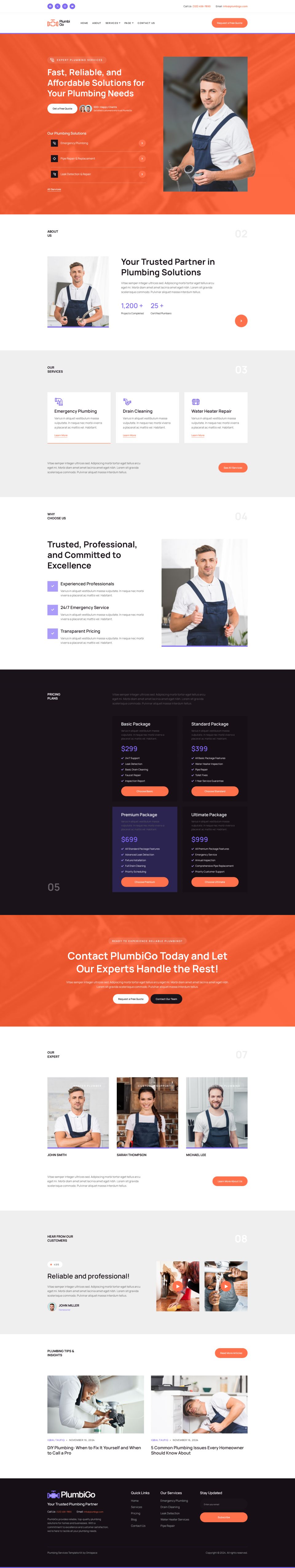 WordPress template ThemeForest PlumbiGo