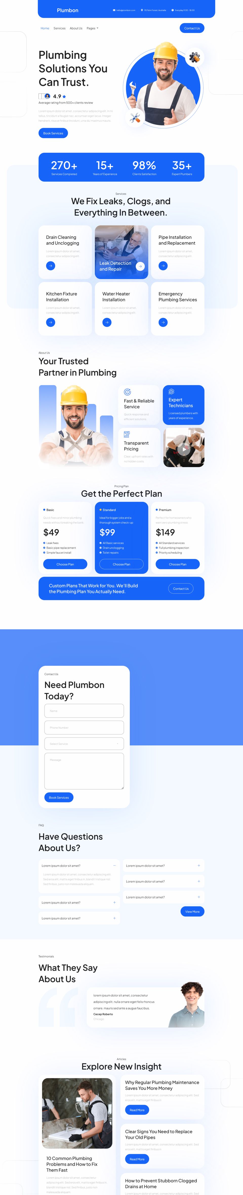 WordPress template ThemeForest Plumbon