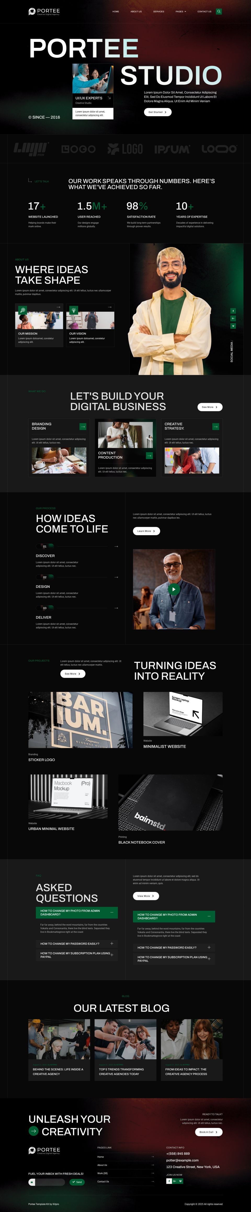 WordPress template ThemeForest Portee