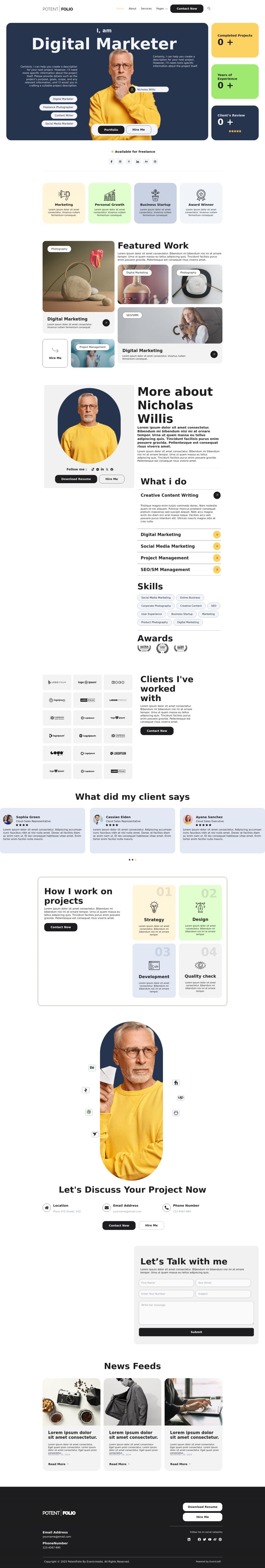 WordPress template ThemeForest PotentFolio