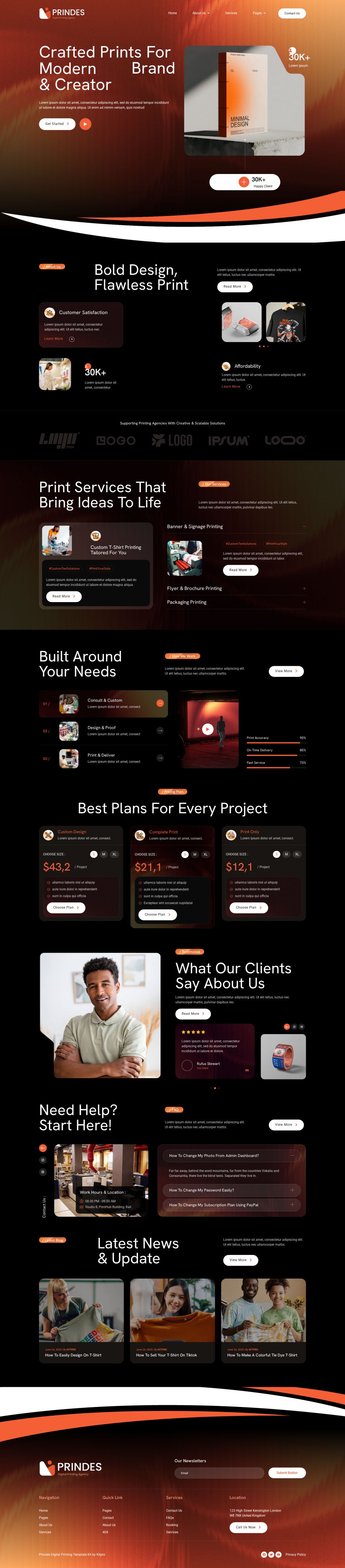 WordPress template ThemeForest Prindes