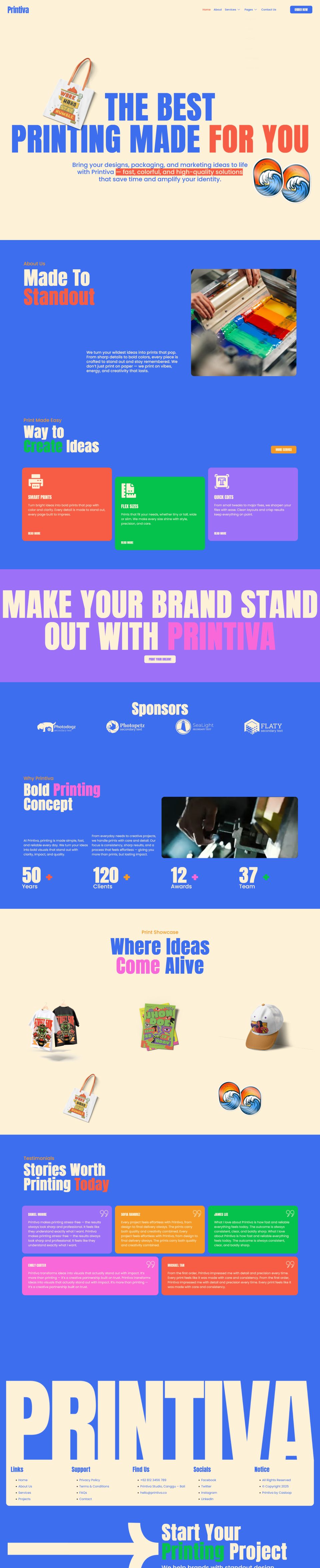 WordPress template ThemeForest Printiva