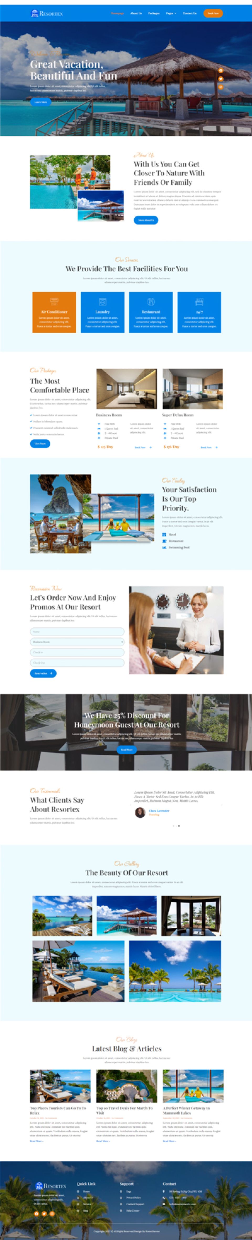 WordPress template ThemeForest Resortex