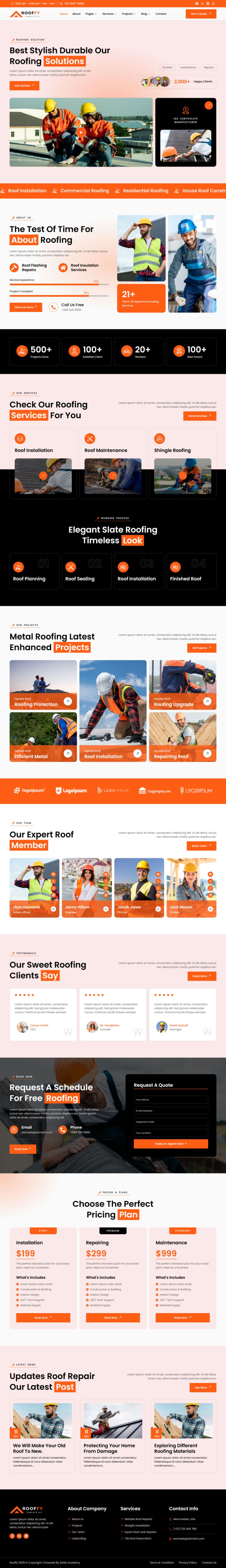 WordPress template ThemeForest Rooffy