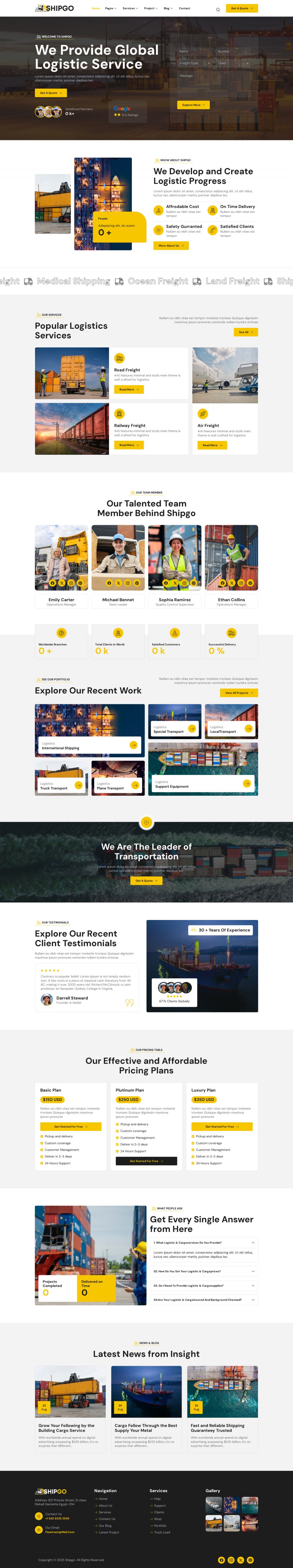 WordPress template ThemeForest Shipgo