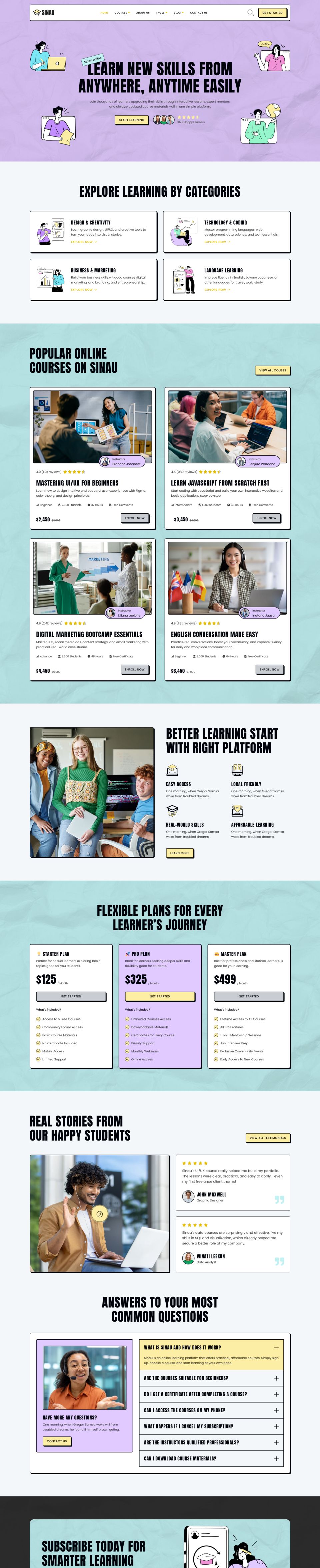 WordPress template ThemeForest Sinau