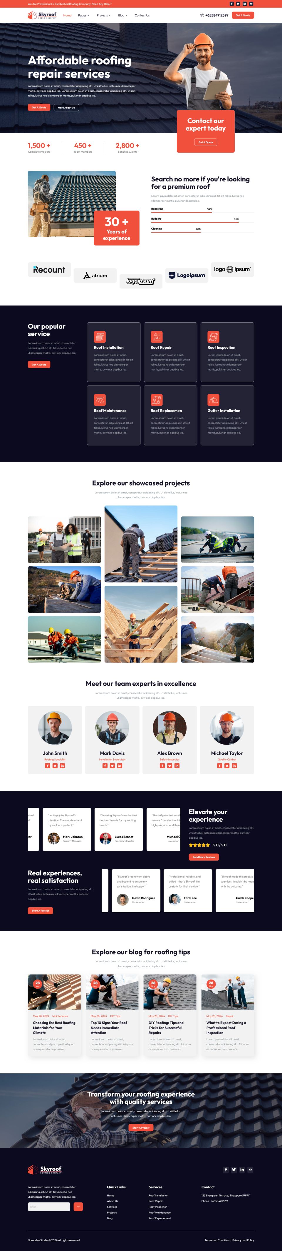 WordPress template ThemeForest Skyroof