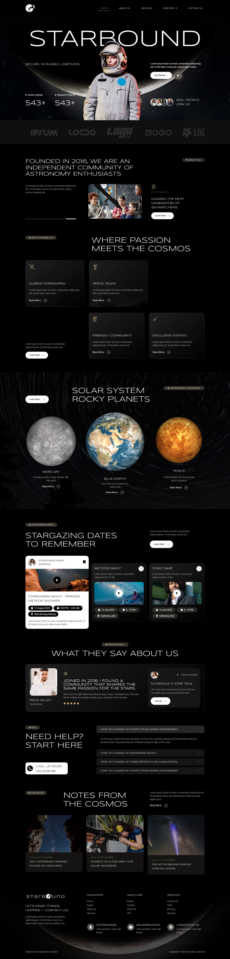 WordPress template ThemeForest Starbound