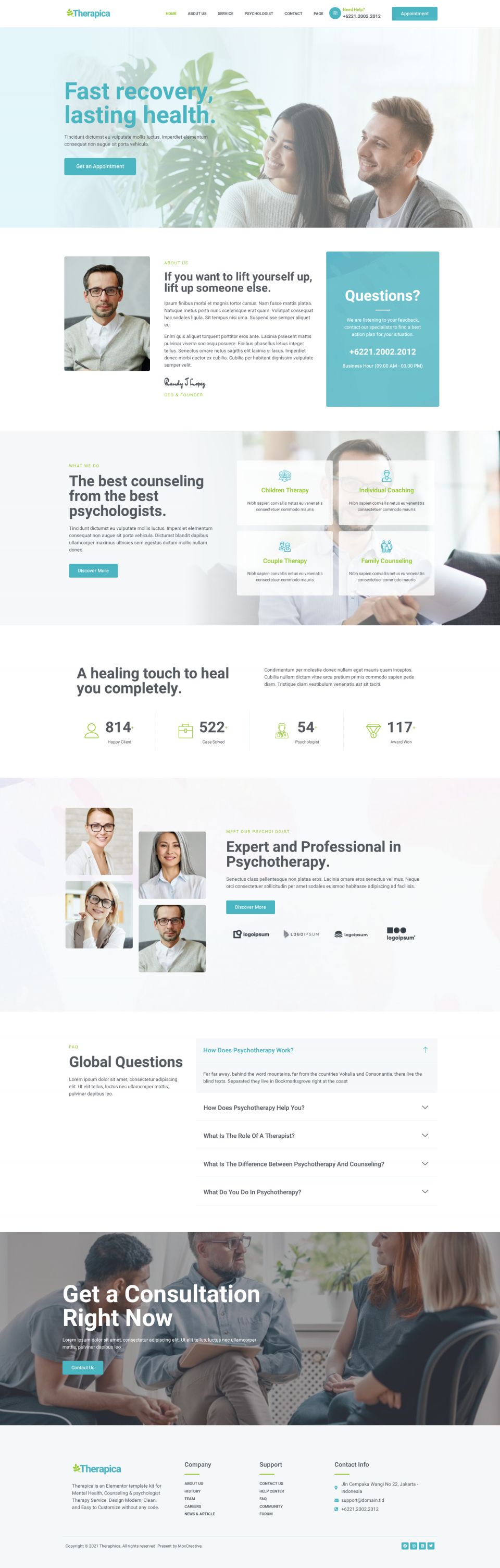 WordPress template ThemeForest Therapica
