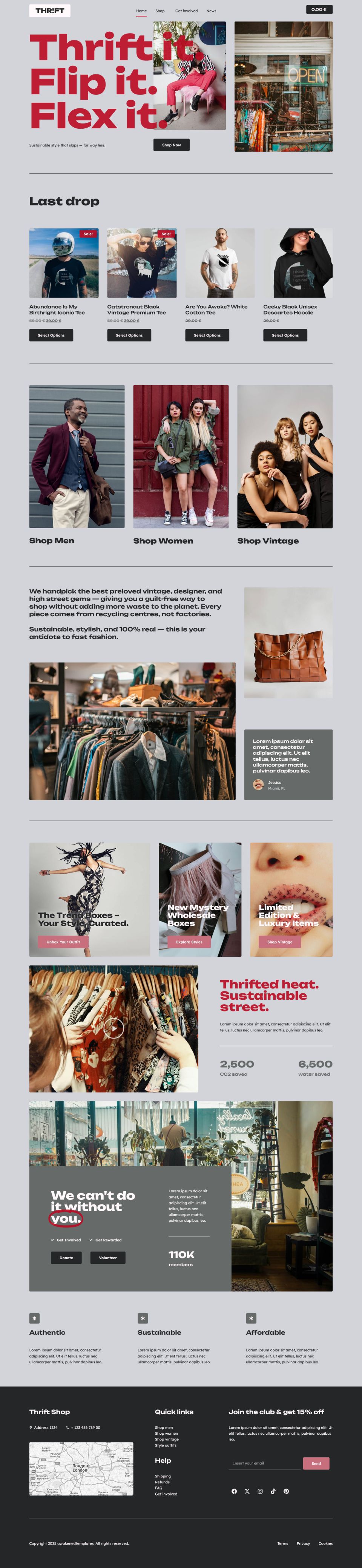 Template ThemeForest Thrift WordPress template ThemeForest Thrift