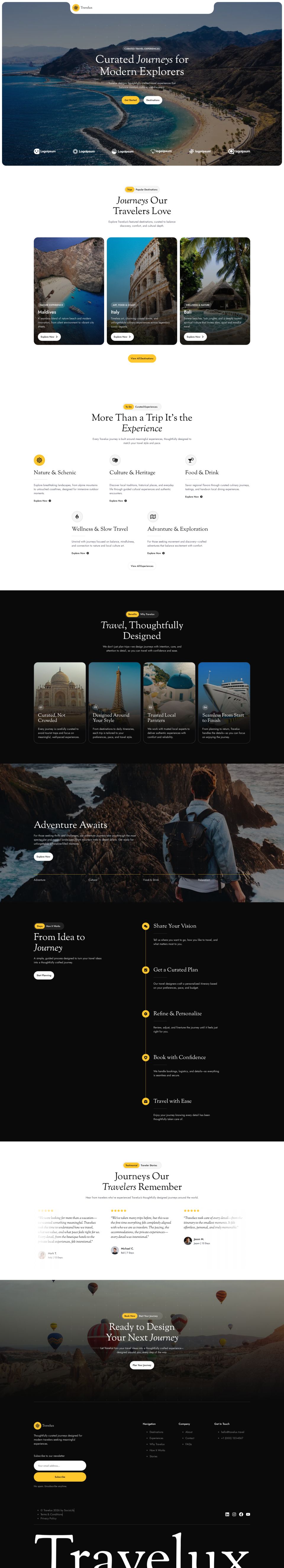 WordPress template ThemeForest Travelux
