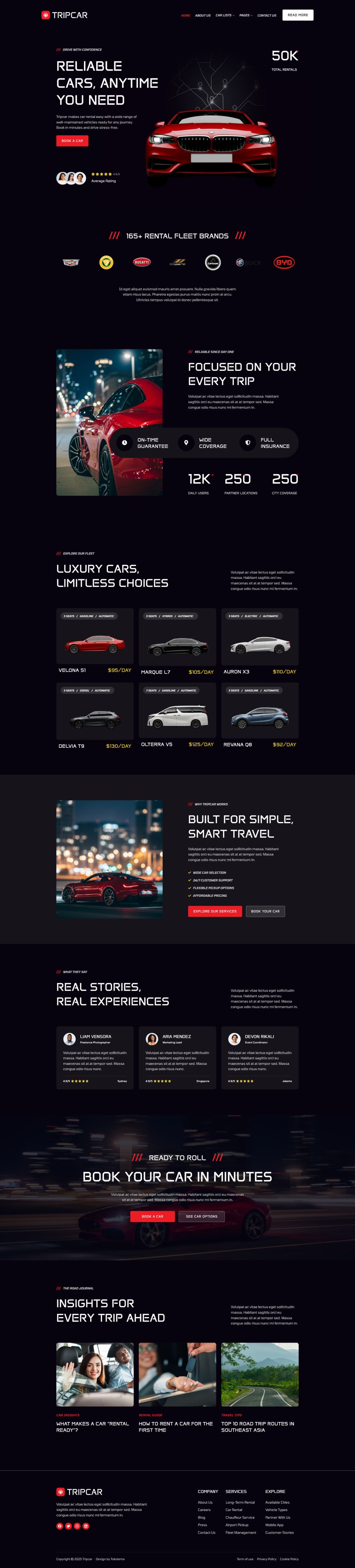 WordPress template ThemeForest Tripcar