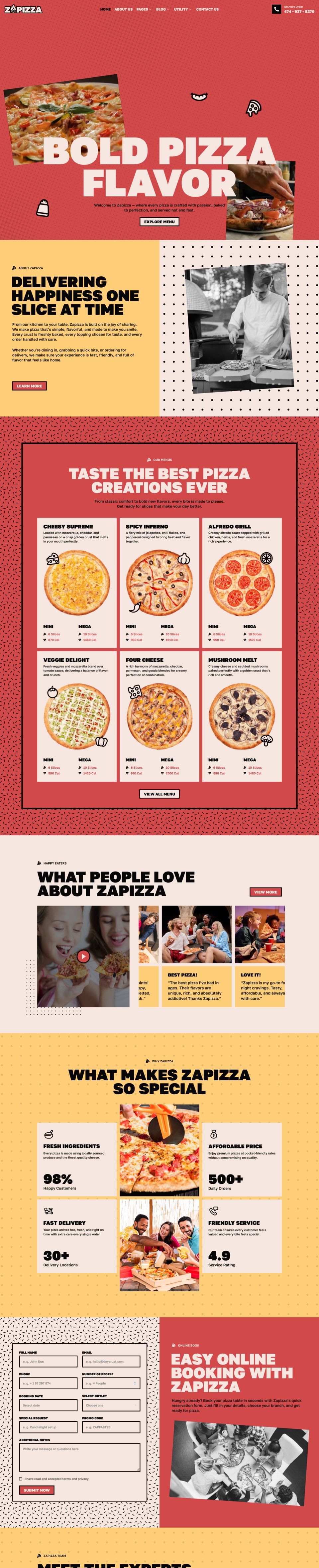 Template ThemeForest Zapizza WordPress template ThemeForest Zapizza