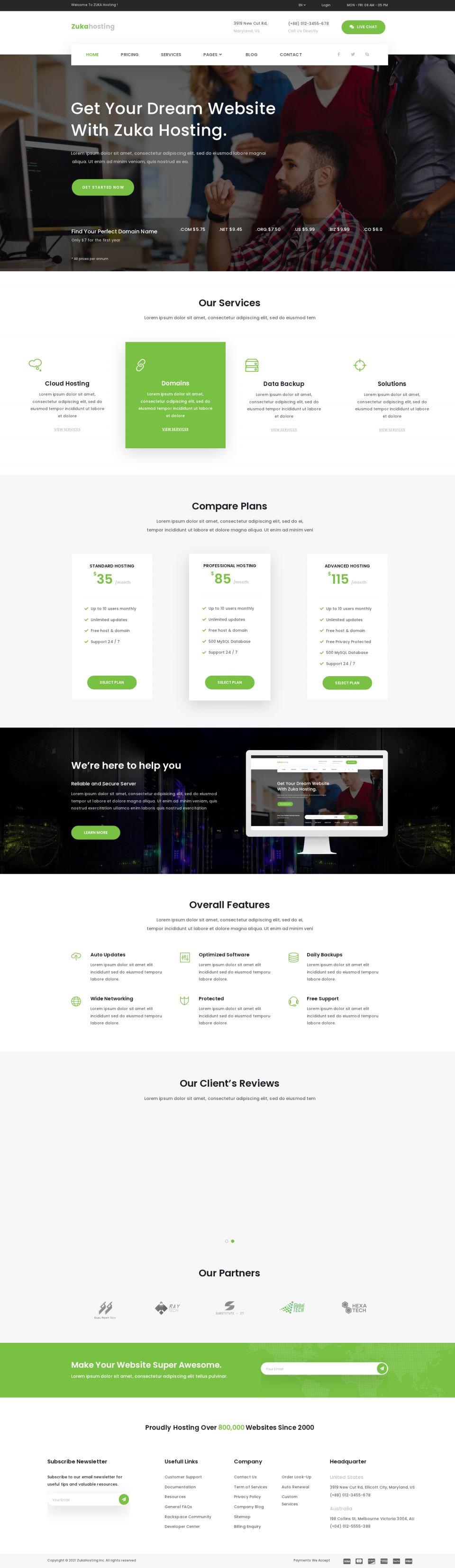 WordPress template ThemeForest Zukahost