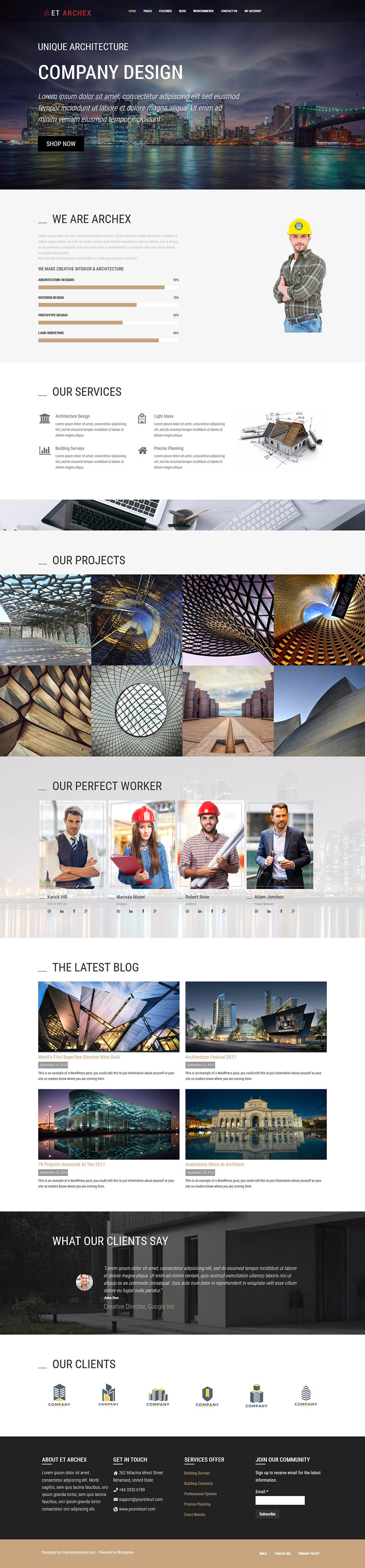 WordPress template EngineTemplates Archex