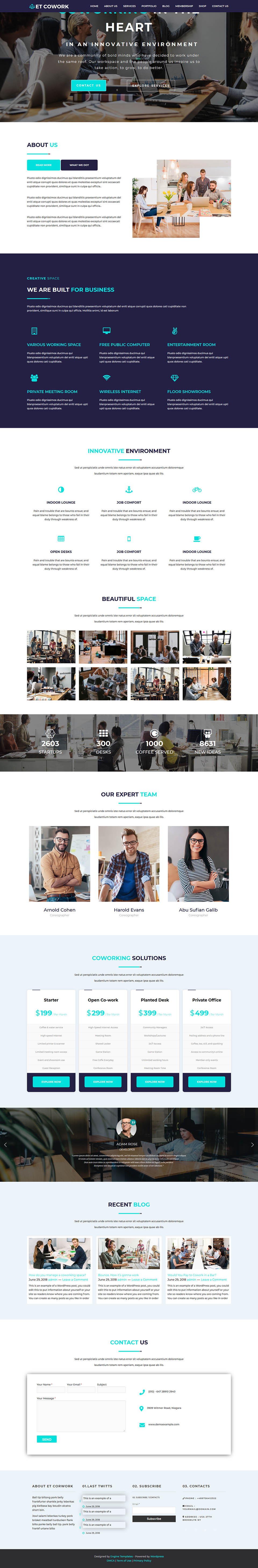 WordPress template EngineTemplates Cowork