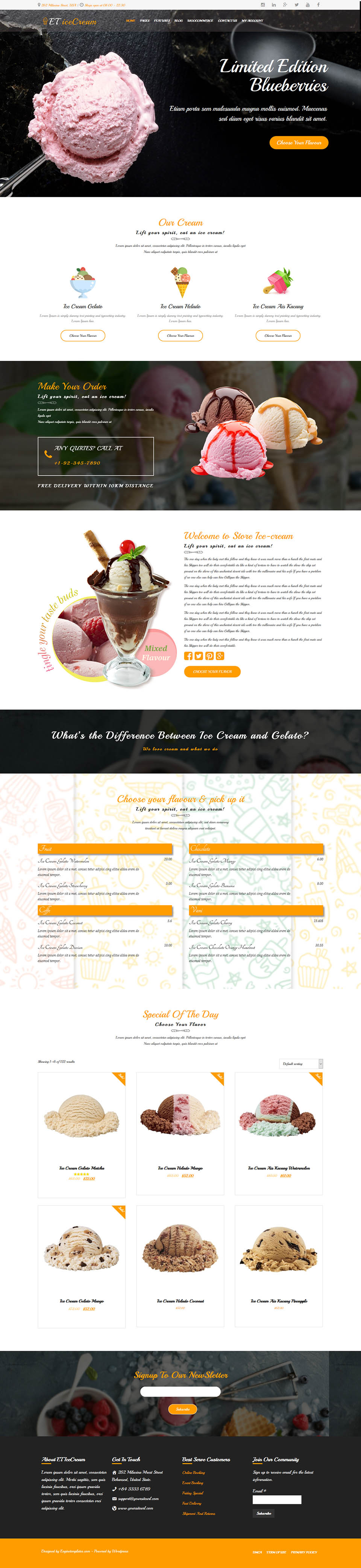 WordPress template EngineTemplates IceCream
