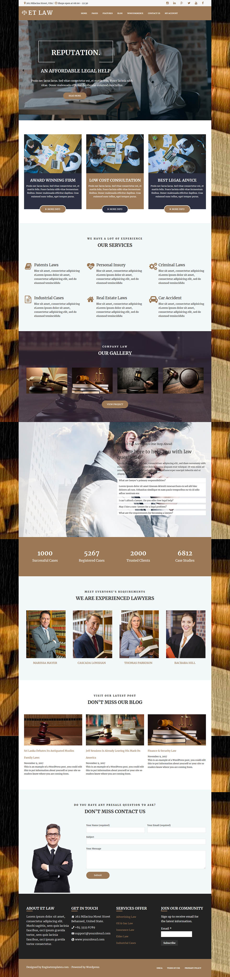 WordPress template EngineTemplates Law