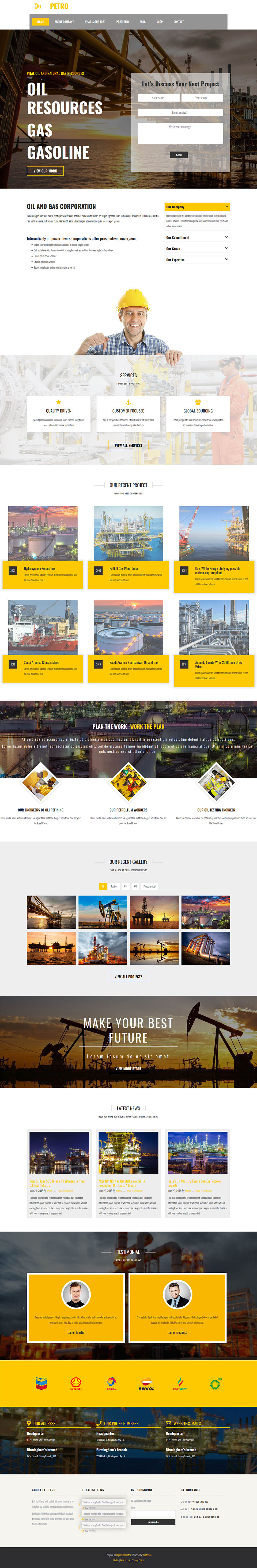 WordPress template EngineTemplates Petro