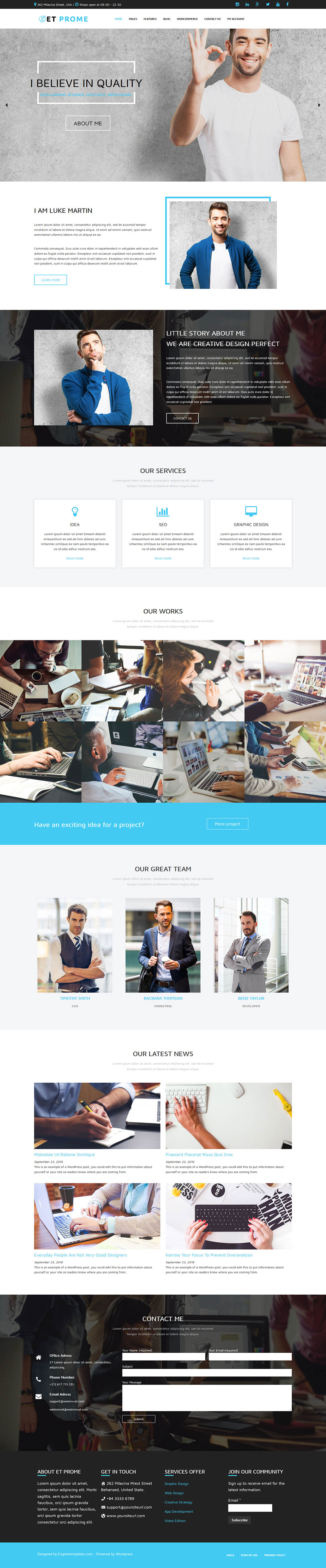 WordPress template EngineTemplates Prome