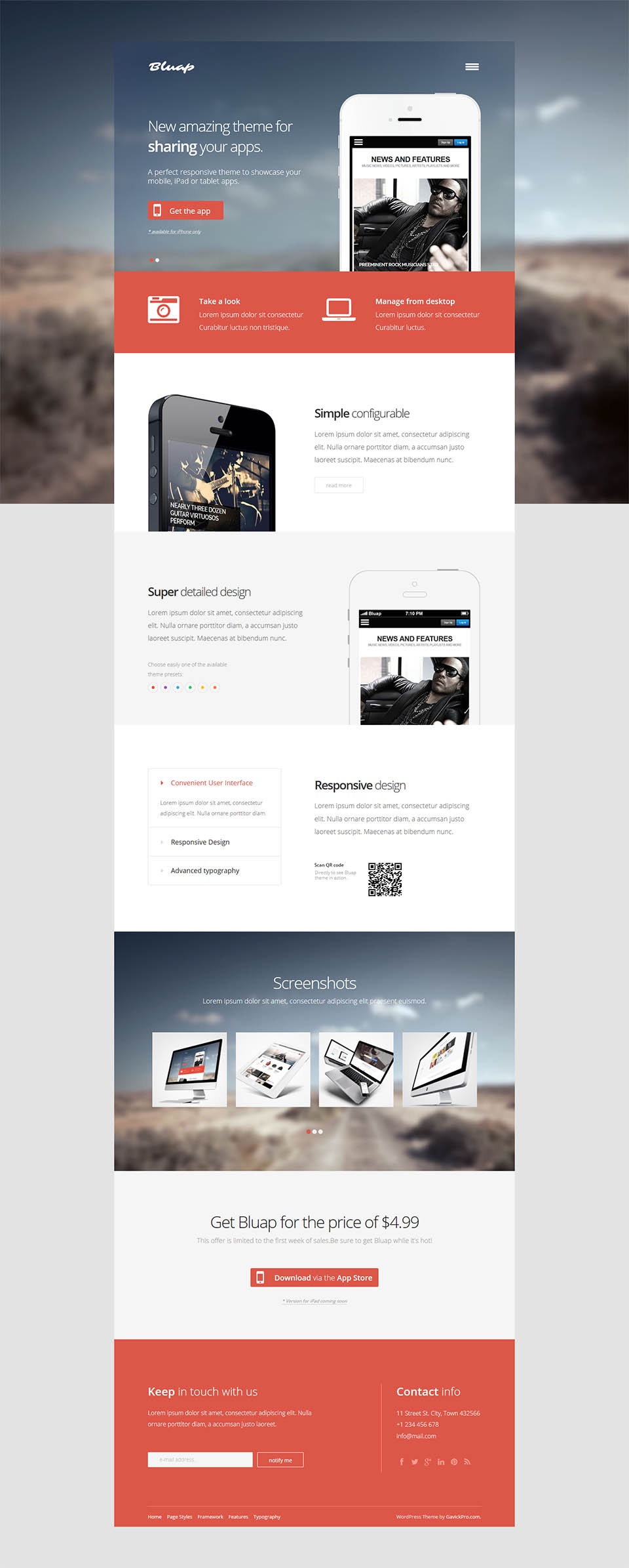WordPress template GavickPro Bluap