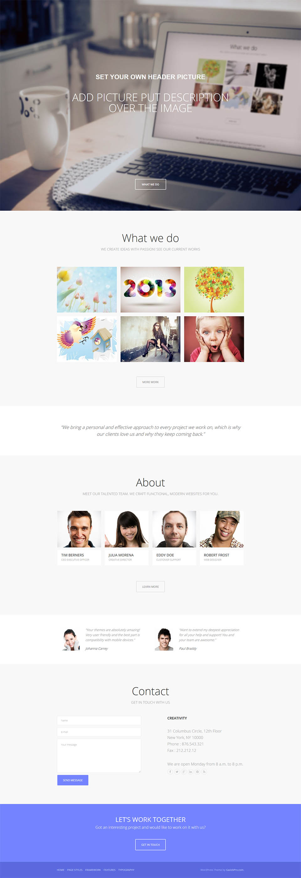WordPress template GavickPro Creativity
