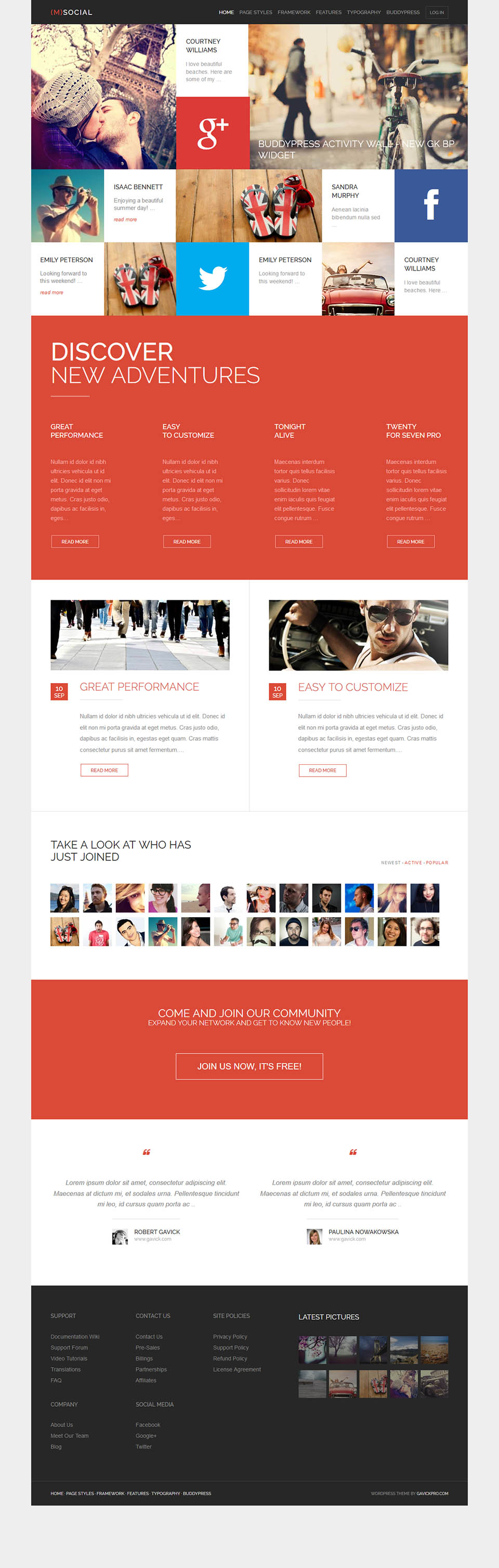 WordPress template GavickPro (M) Social
