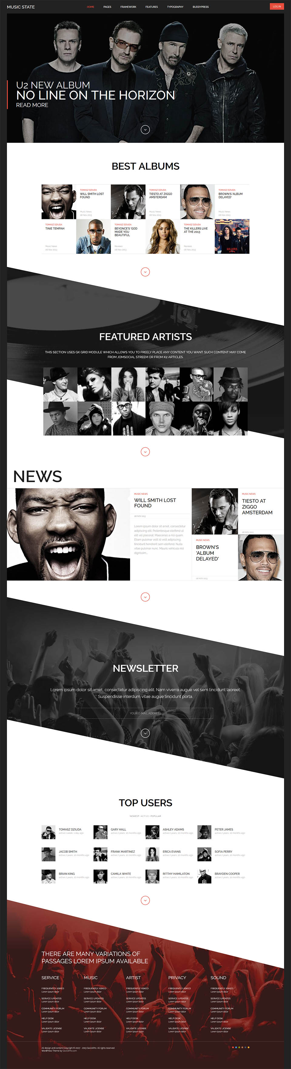WordPress template GavickPro Music State