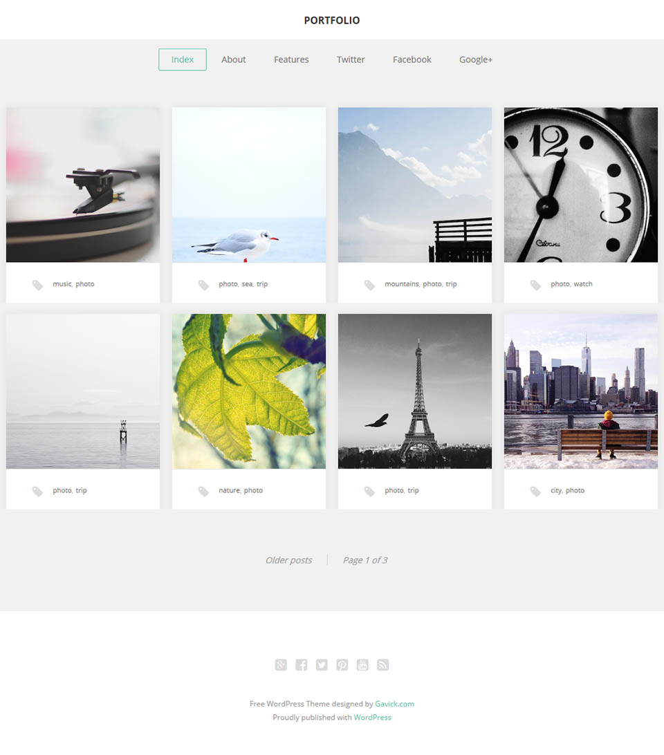 WordPress template GavickPro Portfolio