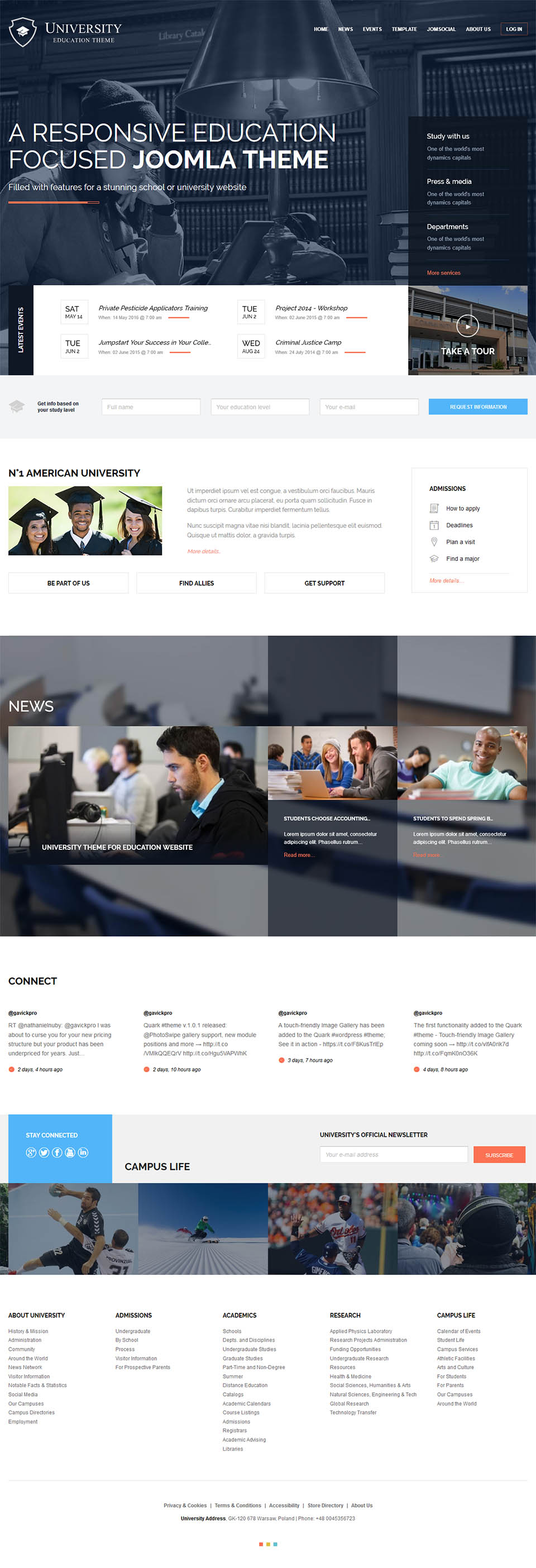 Template GavickPro University WordPress template GavickPro University